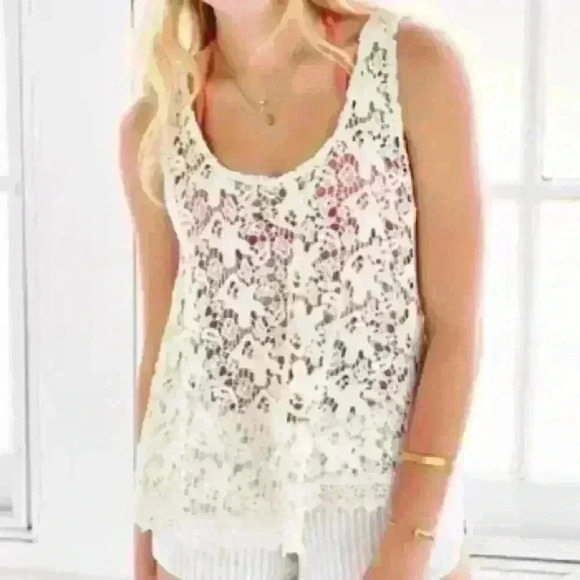 Ecote Tops - Urban Outfitters Ecote Crochet Lace Tank Top